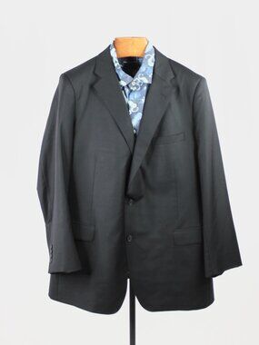 Custom SAMUELSOHN Loro Piana Garner Black Super 150's Wool Blazer, Size 48L